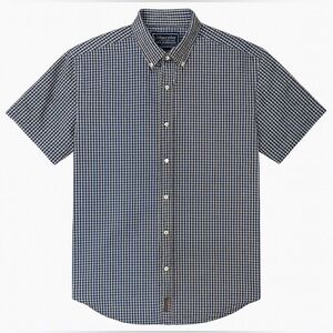 Abercrombie & Fitch Navy Checkered Button Down Shirt Sz Lg